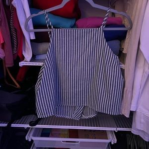 Green stripped crop tank